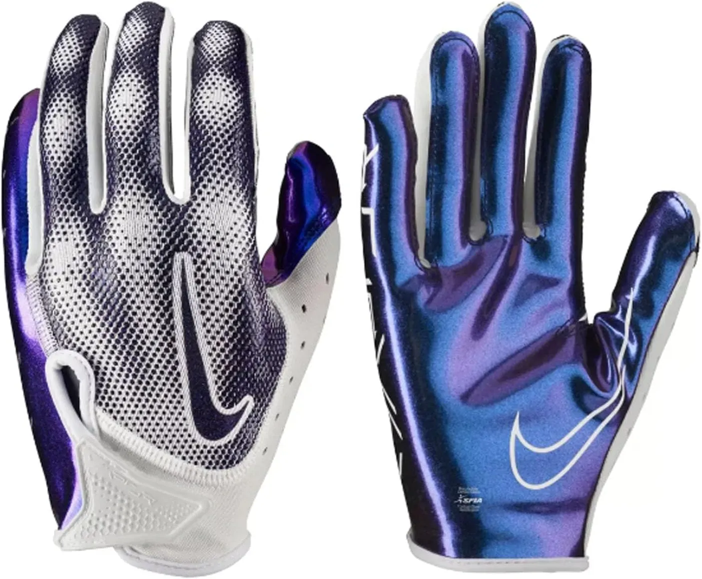 Nike Vapor Jet Magnagrip  Palm Football Receiver Gloves - White/Iridescent (Men's, 1 Pair)