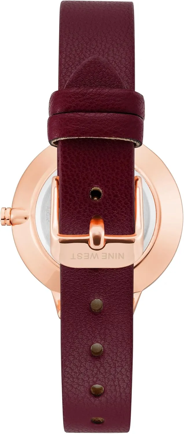 Nine West Women's Floral Dial Smooth Strap Watch