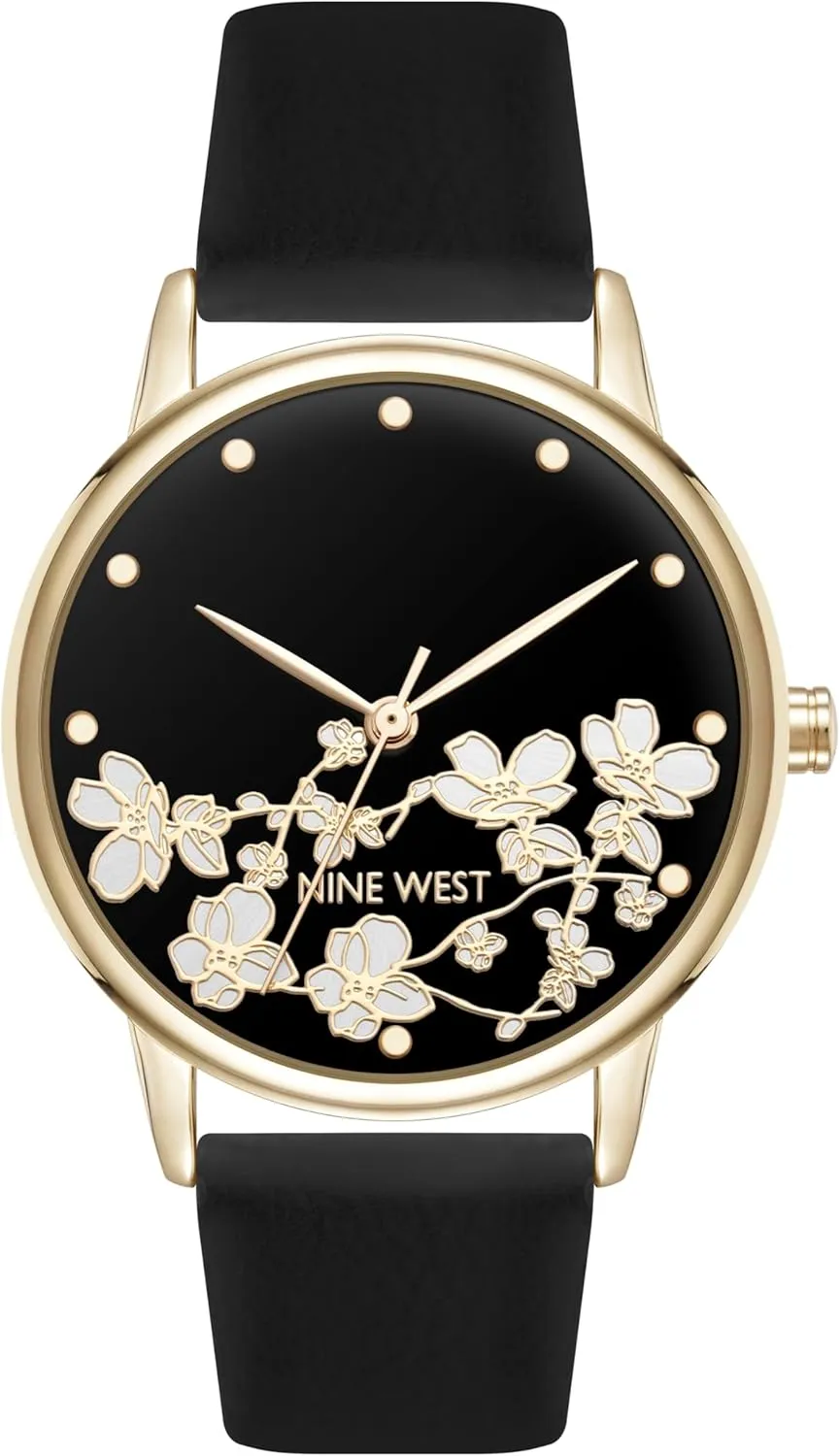 Nine West Women's Floral Dial Strap Watch, NW/3146