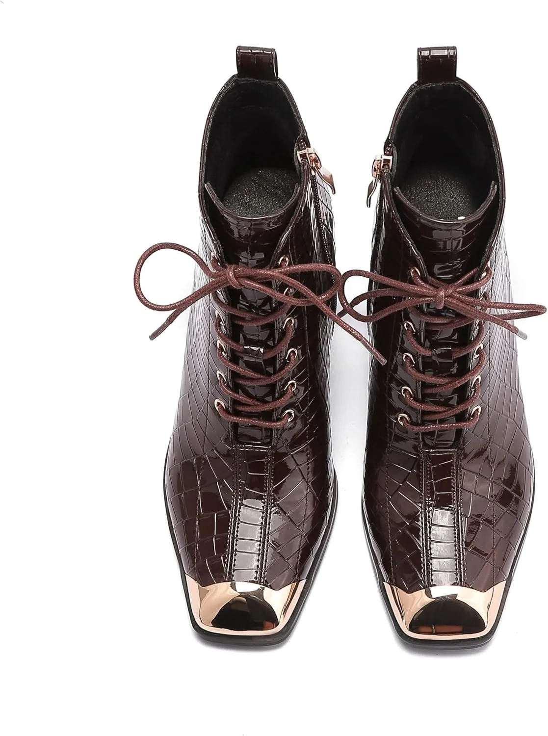 Ninety Union FANTASTIC Crocodile Patent Lace Up Bootie