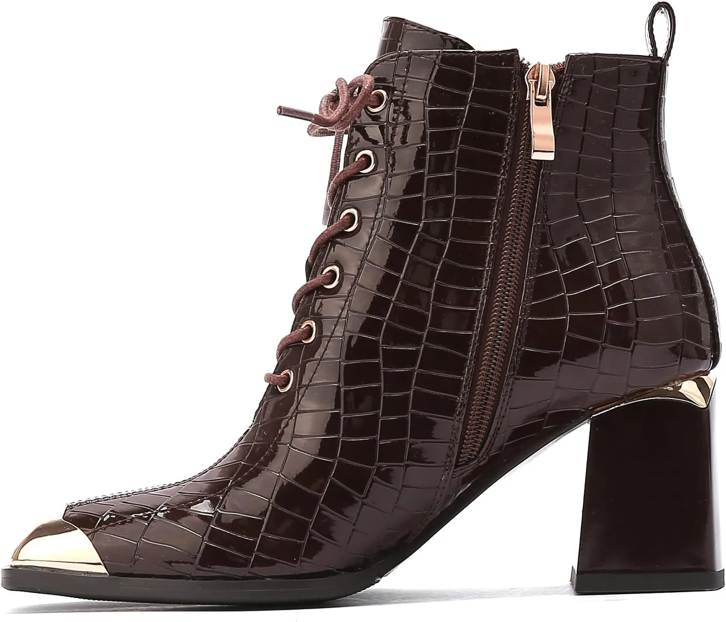 Ninety Union FANTASTIC Crocodile Patent Lace Up Bootie
