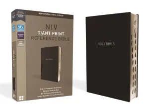 NIV, Reference Bible, Giant Print, Leather-Look, Black, Red Letter, Thumb Indexed, Comfort Print Imitation Leather – Large Print, June 26, 2018