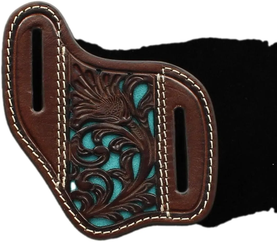 Nocona Belt Co. Knife Sheath Pierced Floral Design, Brown