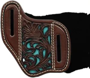 Nocona Belt Co. Knife Sheath Pierced Floral Design, Brown