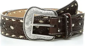 Nocona Belt Co. Men's Nocona Brown Tope Inlay Buck Taper Belt