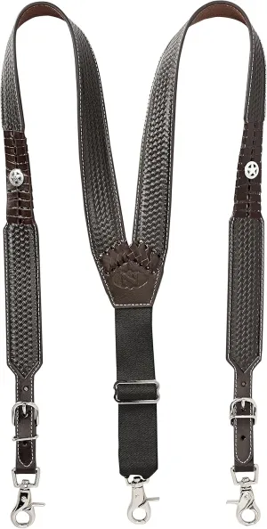 Nocona Belt Co. Men's Star Basket Leather Suspender