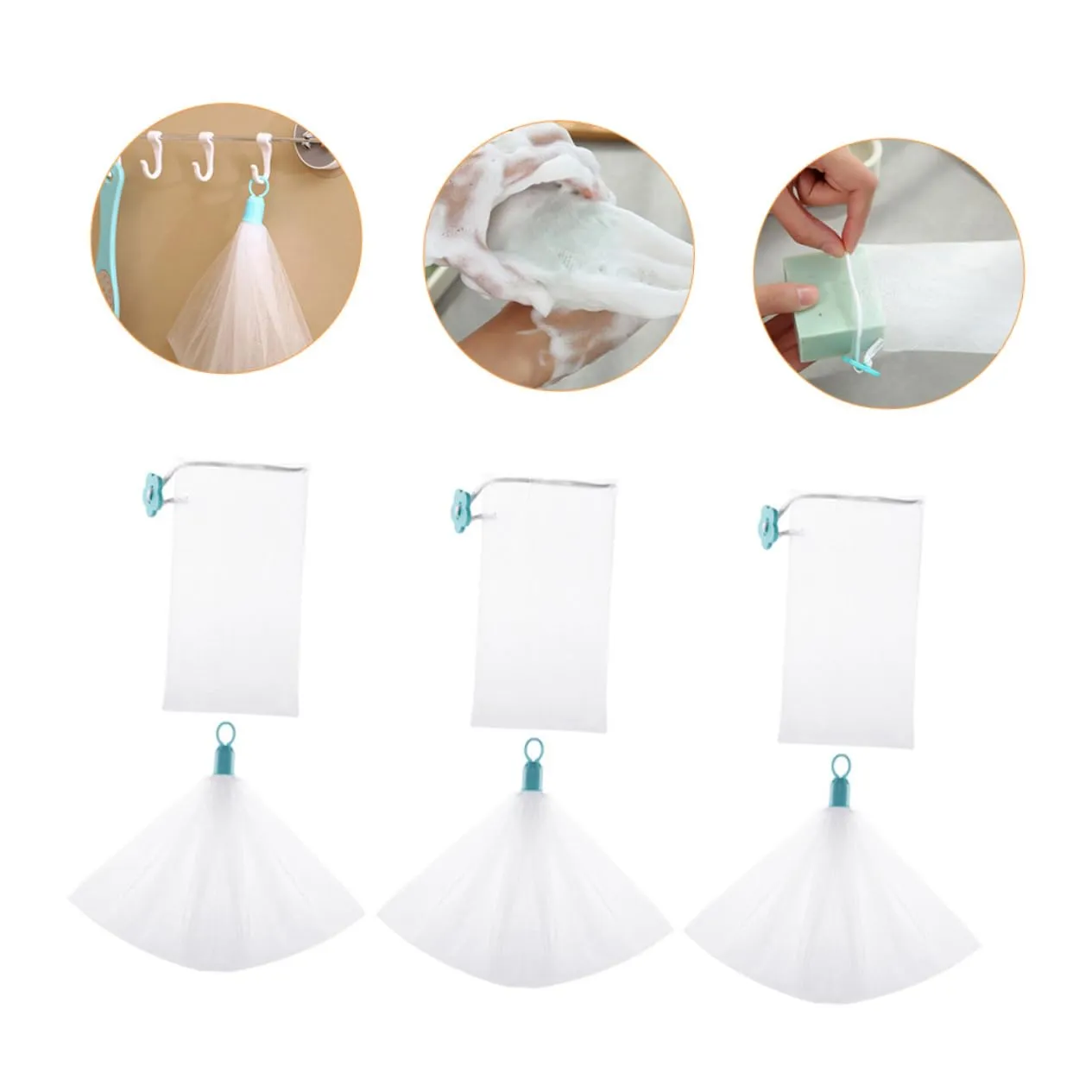 NOLITOY 2sets Foaming Soap Net Pouch Bubble Net for Soap Fine Texture Shareable Enhance Your Shower Experience 6pcs*2