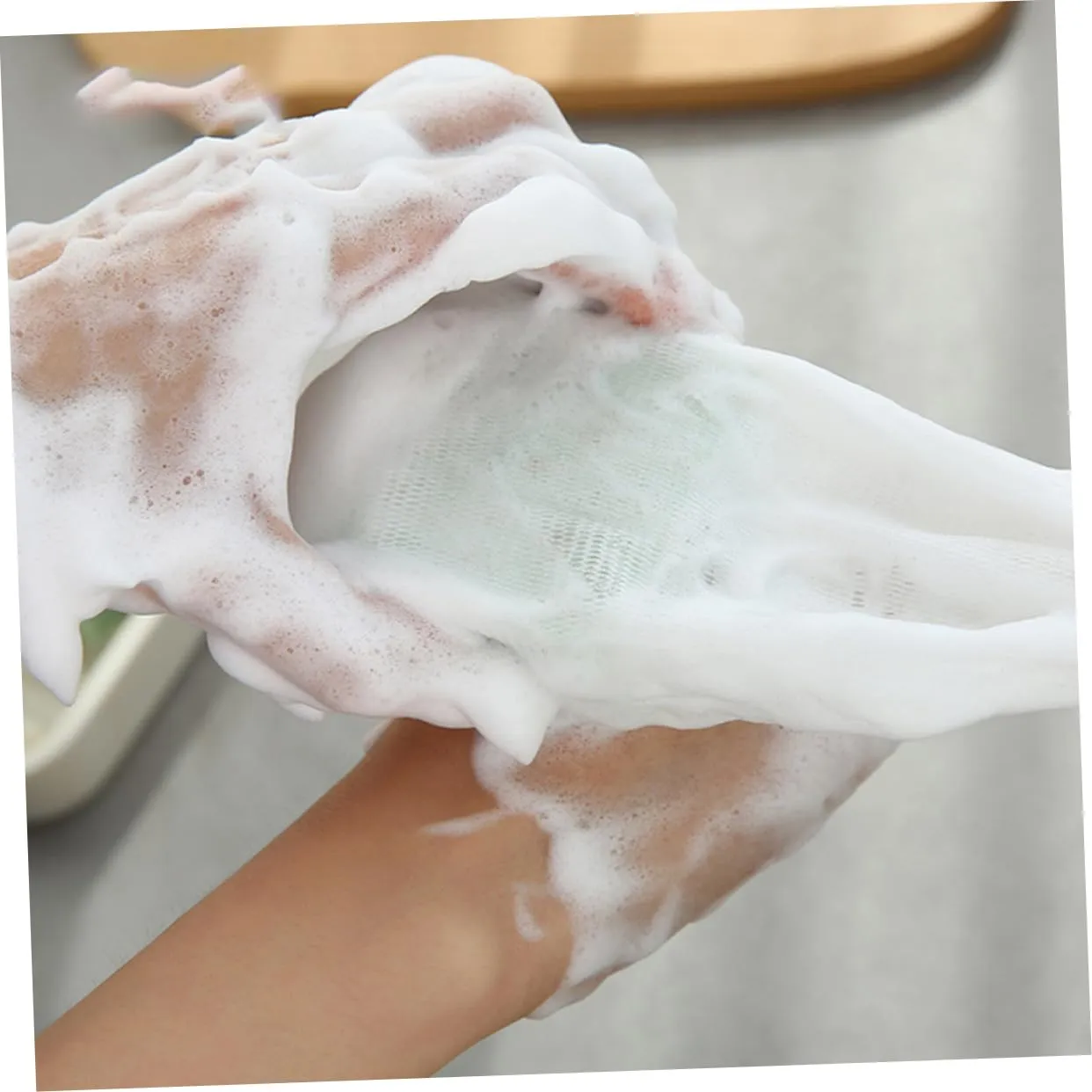 NOLITOY 2sets Foaming Soap Net Pouch Bubble Net for Soap Fine Texture Shareable Enhance Your Shower Experience 6pcs*2