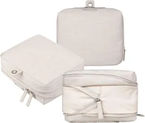 Nordace Travel Packing Organizers Set for Men and Women - 2x Packing Cubes & 1x Wash Pouch - Durable & Water Resistant (Beige)