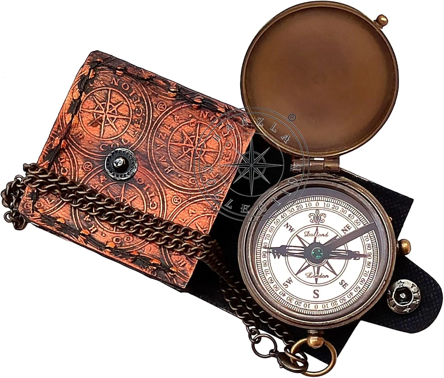 Not All Those Who Wander are Lost Engravable Compass, Pocket Compass for Hiking, Brass Compass with Leather Carry Case, Pirates Compass, Gift Compass, Camping Compass, Navigational Outdoor Compass