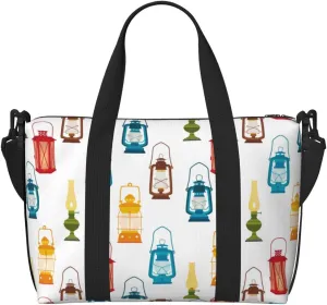 Novastar Laptop Tote Bag for Women Work - vintage Light Bulb Print Overnight Weekender Bags for Women Travel, Gym Bag for Women Men, Personal Item Crossbody Travel Bags for Women Men Carry On