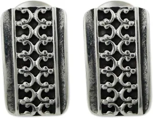NOVICA Artisan Handmade Silver Button Earrings Fine Mexico Taxco [0.4 in L x 0.3 in W] ' Imperial'