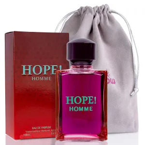 NovoGlow Hope Homme - 100ml Eau De Parfum Spray for Men - Spicy Floral & Intense Fragrance Warm Scent Lasts All Day Long - Includes Carrying Pouch Gift for All Occasions