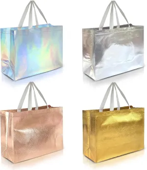 Nush Nush Mix Color Gift Bags – Extra Large Size Set of 12 Reusable Assorted Color Goodie Bags, Perfect For Birthday Parties – 16Wx6Dx12H