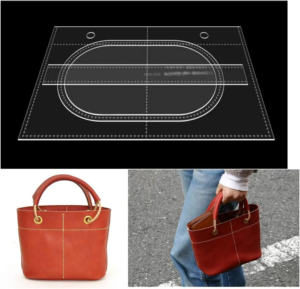 NW AAB-658 Acrylic Tote Bag Template Shoulder Bag with Leather Pattern