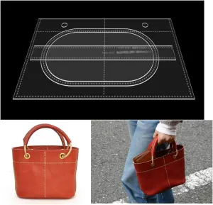 NW AAB-658 Acrylic Tote Bag Template Shoulder Bag with Leather Pattern