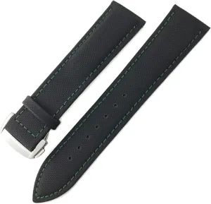 Nylon Canvas Watchband 19mm 20mm 21mm 22mm for Rolex Watch Strap (Color : Black Green, Size : 19MM)
