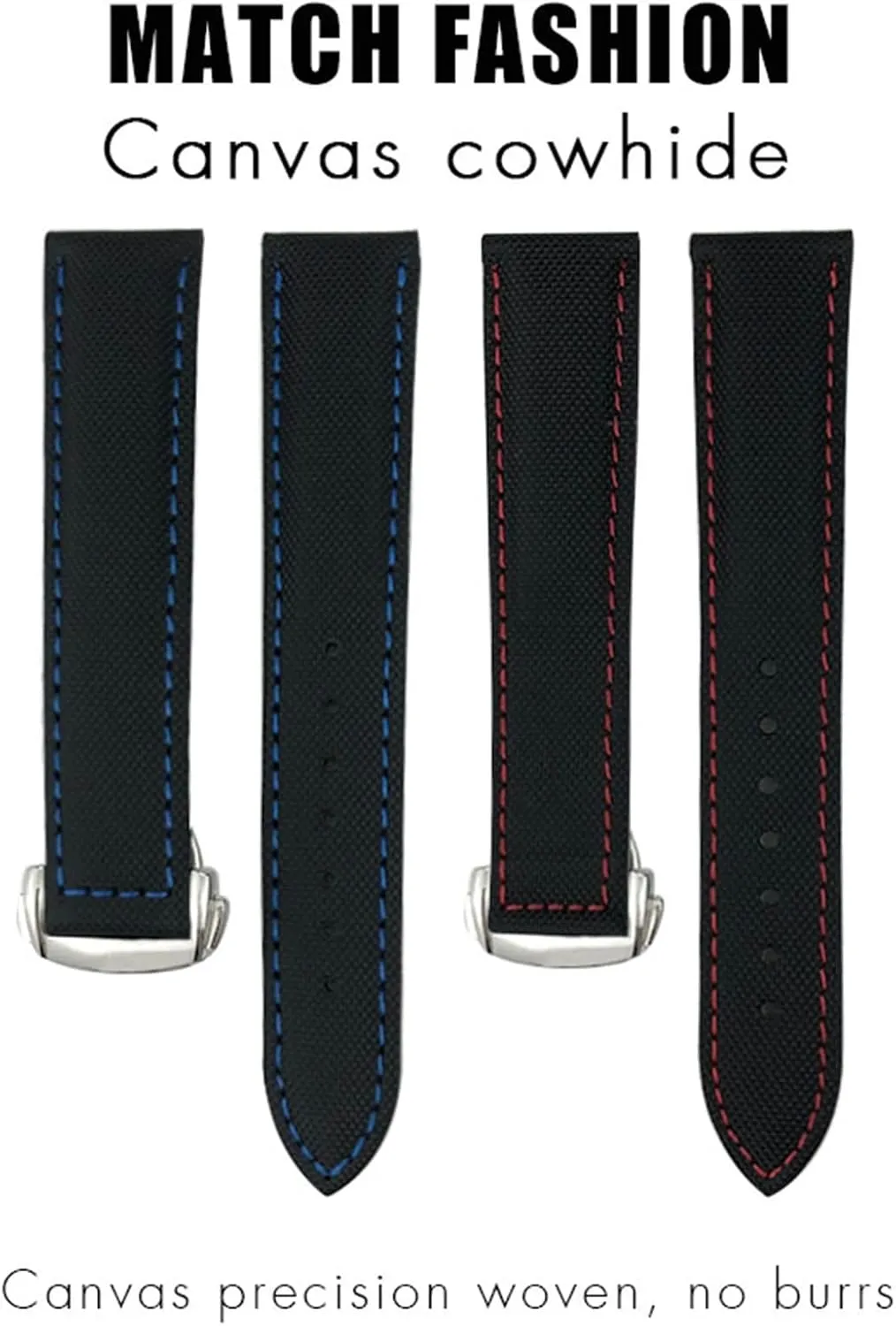 Nylon Canvas Watchband 19mm 20mm 21mm 22mm for Rolex Watch Strap (Color : Black Green, Size : 19MM)