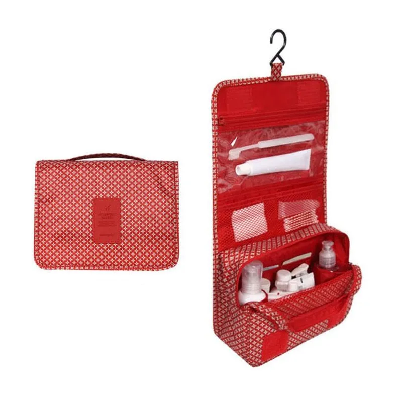 Nylon Hook Cosmetic Bag Women Makeup Bag High Capacity Toiletries Storage Pouch Travel Make Up Organizer Waterproof Beauty Bags