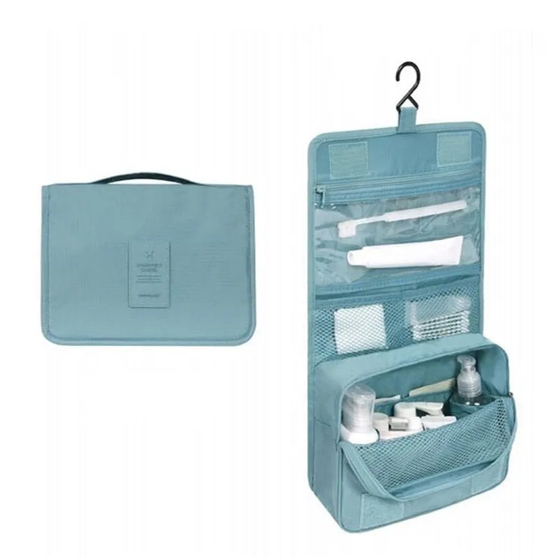 Nylon Hook Cosmetic Bag Women Makeup Bag High Capacity Toiletries Storage Pouch Travel Make Up Organizer Waterproof Beauty Bags