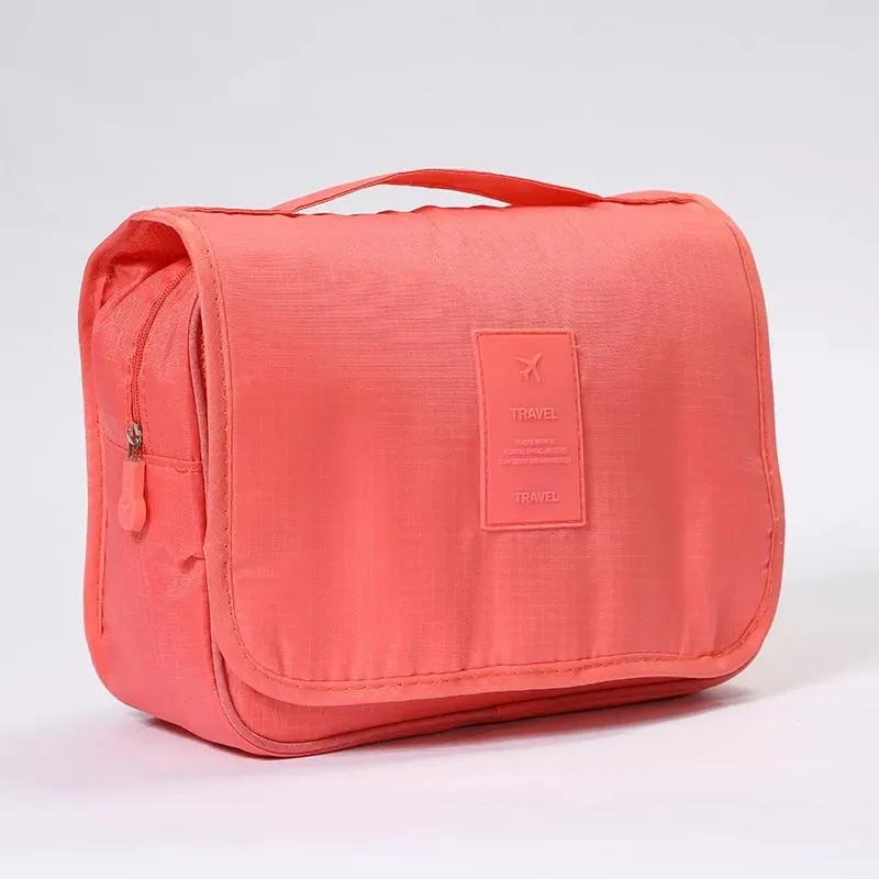 Nylon Hook Cosmetic Bag Women Makeup Bag High Capacity Toiletries Storage Pouch Travel Make Up Organizer Waterproof Beauty Bags