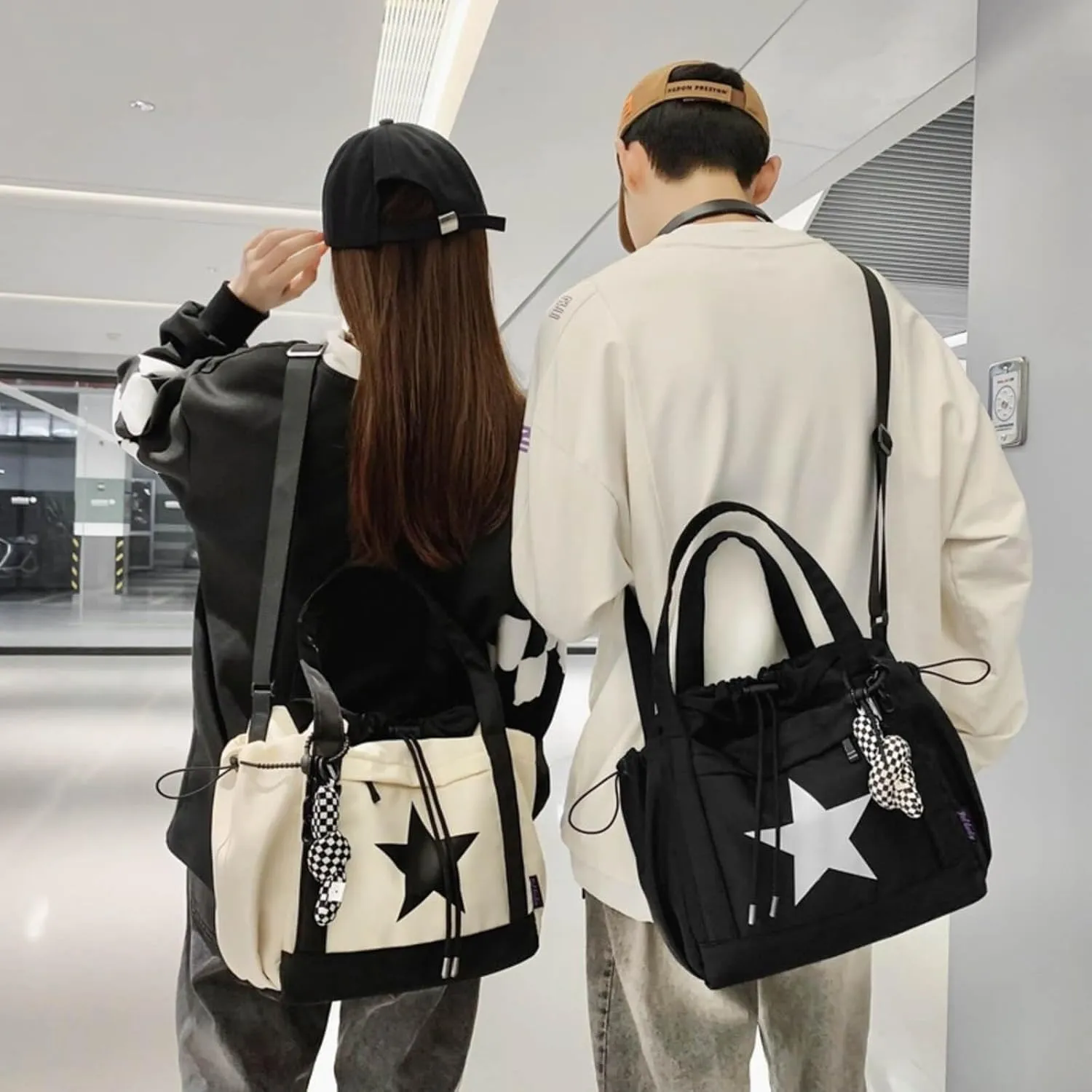 Nylon Star Messenger Bag Y2K, Cute Tote Bags Aesthetic, Small Travel Crossbody Shoulder Bags For Women