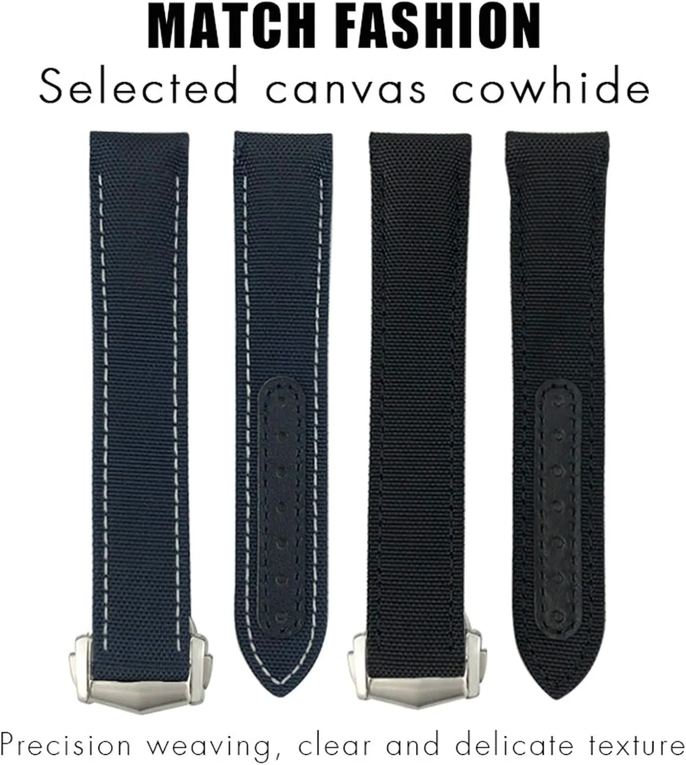 Nylon Watchband 19mm 20mm 21mm for Omega Seamaster Diver 300 AT150 Planet Ocean Curved End Blue Canvas Fabric Watch Strap (Color : Blue Blue, Size : 21mm)