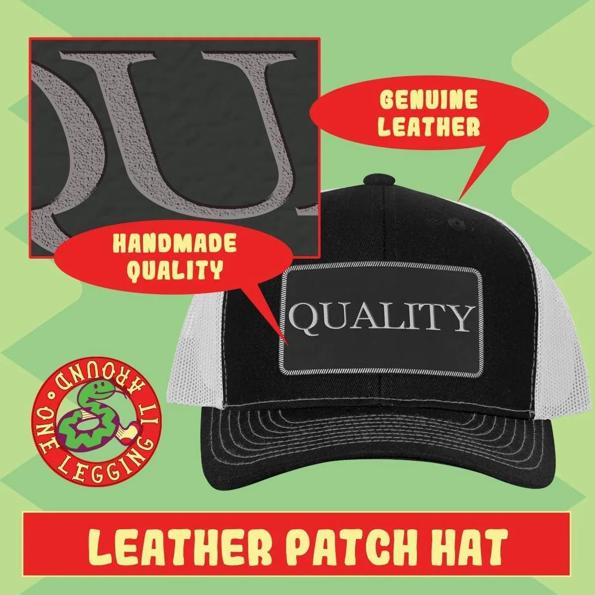 of Course I'm Right! I'm A Kin-Wai! - Leather Black Patch Engraved Trucker Hat