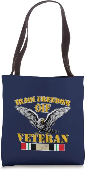 OIF Veteran Operation Iraqi Freedom Ribbon Iraq Vintage Tote Bag