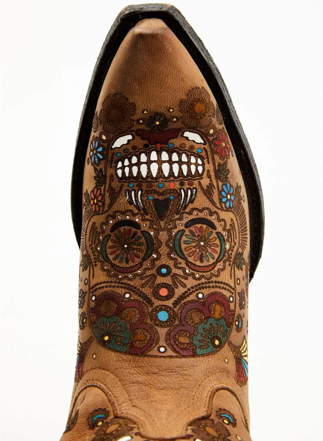 Old Gringo Women's Cavalier Skull and Floral Burnished Tall Western Leather Boot - L 3601-1