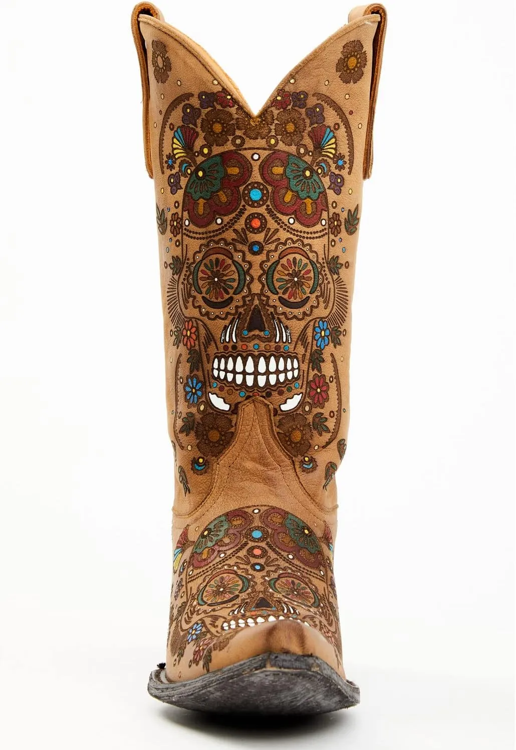 Old Gringo Women's Cavalier Skull and Floral Burnished Tall Western Leather Boot - L 3601-1