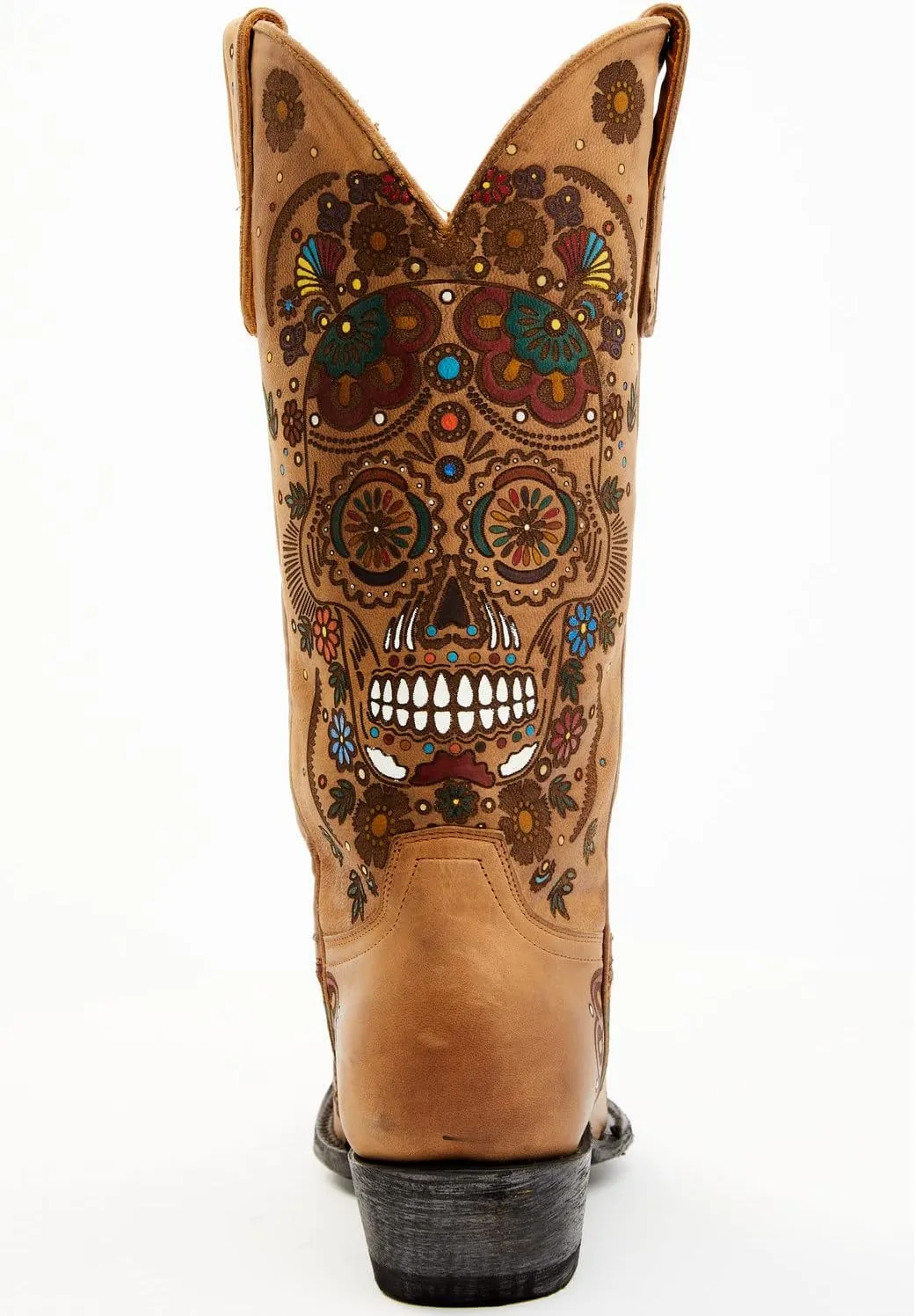 Old Gringo Women's Cavalier Skull and Floral Burnished Tall Western Leather Boot - L 3601-1