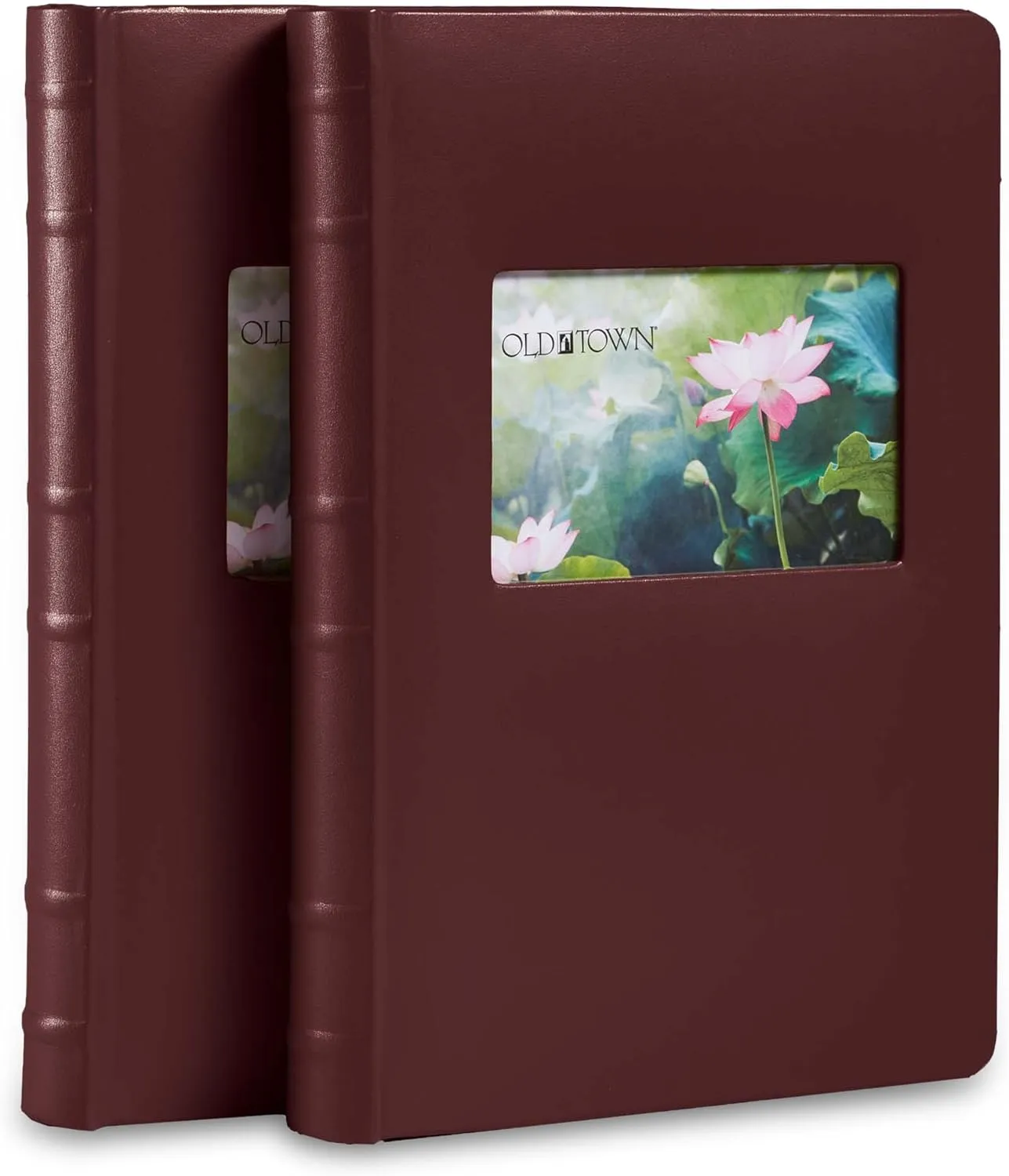 Old Town 2-Pack Bonded Leather Photo Albums, Multi Size Photo Album 5x7 & 4x6 Slots, Acid-Free Photo Album 4x6 300 Photos or 100 5x7 Photos, 50 Double-sided Welded Pages, Burgundy