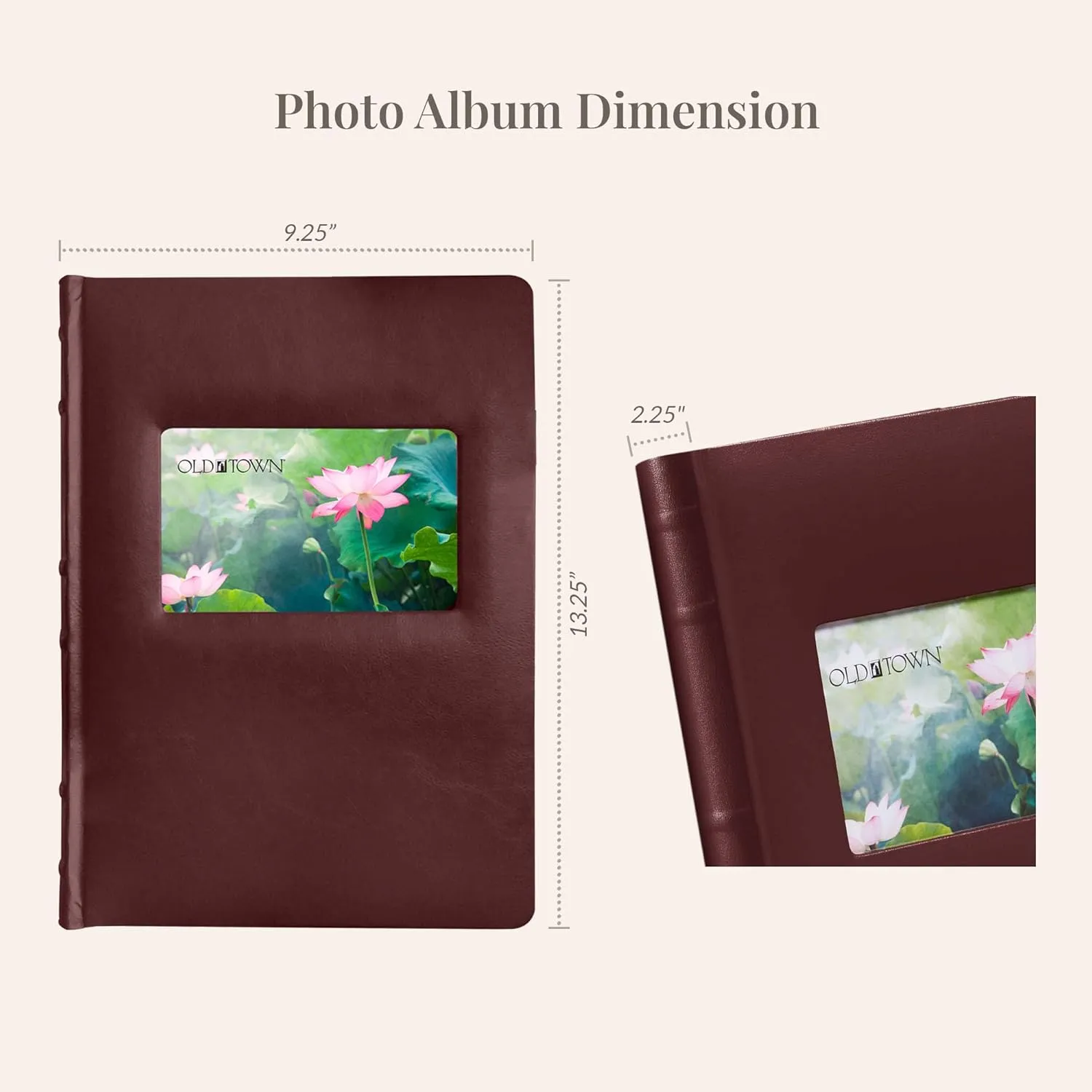Old Town 2-Pack Bonded Leather Photo Albums, Multi Size Photo Album 5x7 & 4x6 Slots, Acid-Free Photo Album 4x6 300 Photos or 100 5x7 Photos, 50 Double-sided Welded Pages, Burgundy