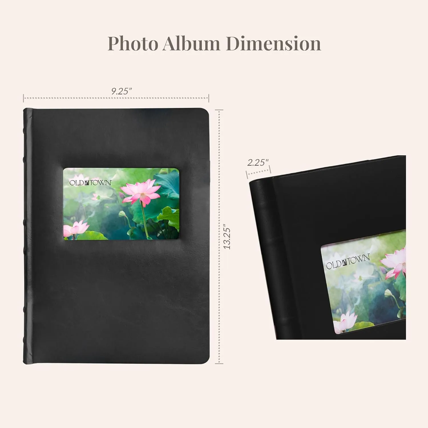 Old Town 2-Pack Bonded Leather Photo Albums, Photo Album 5x7 & 4x6 Slots, Black