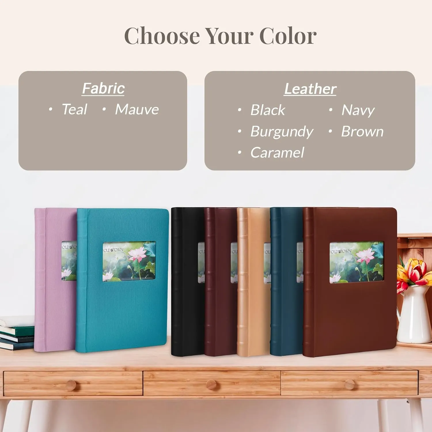 Old Town 2-Pack Bonded Leather Photo Albums, Photo Album 5x7 & 4x6 Slots, Black