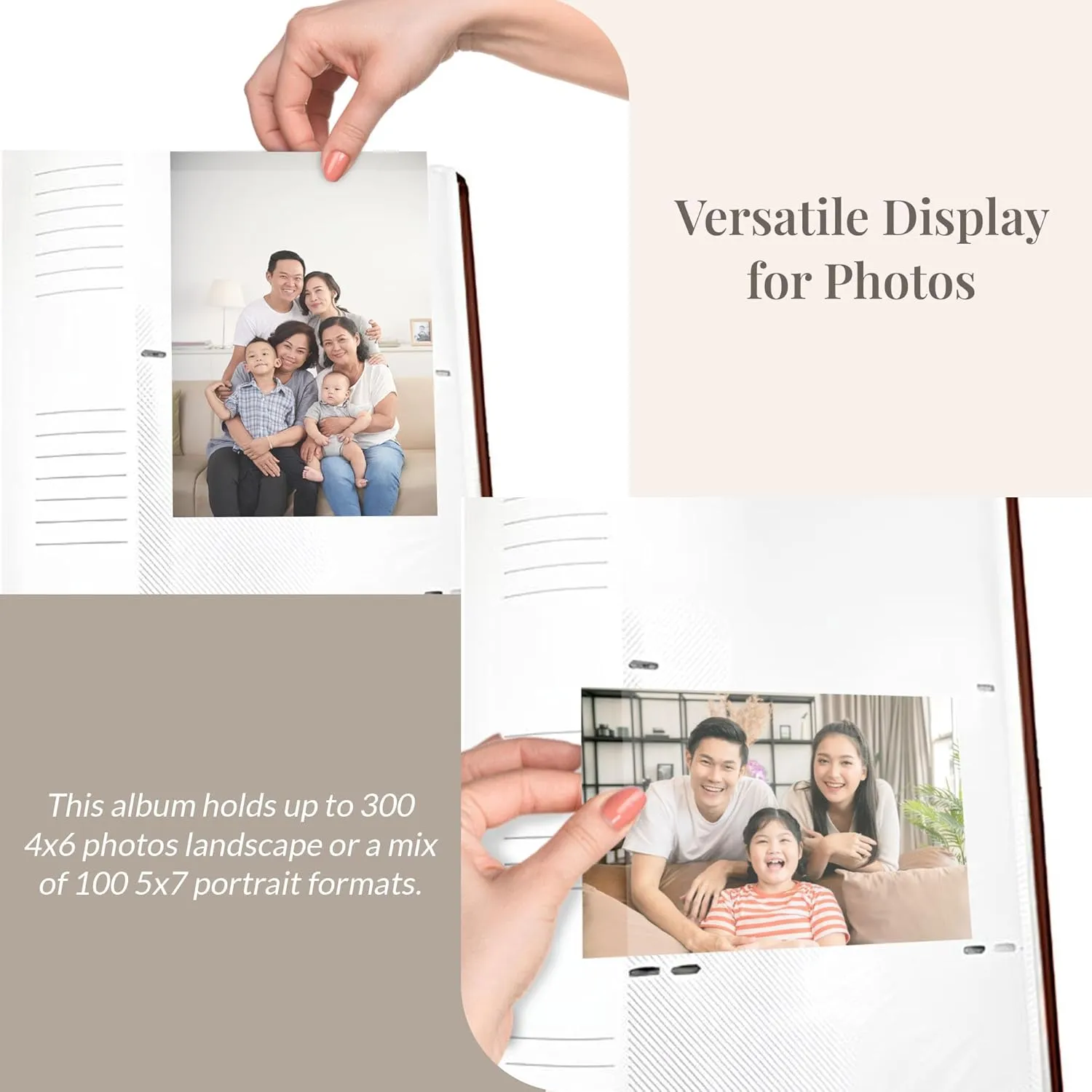 Old Town 2-Pack Bonded Leather Photo Albums, Photo Album 5x7 & 4x6 Slots, Brown