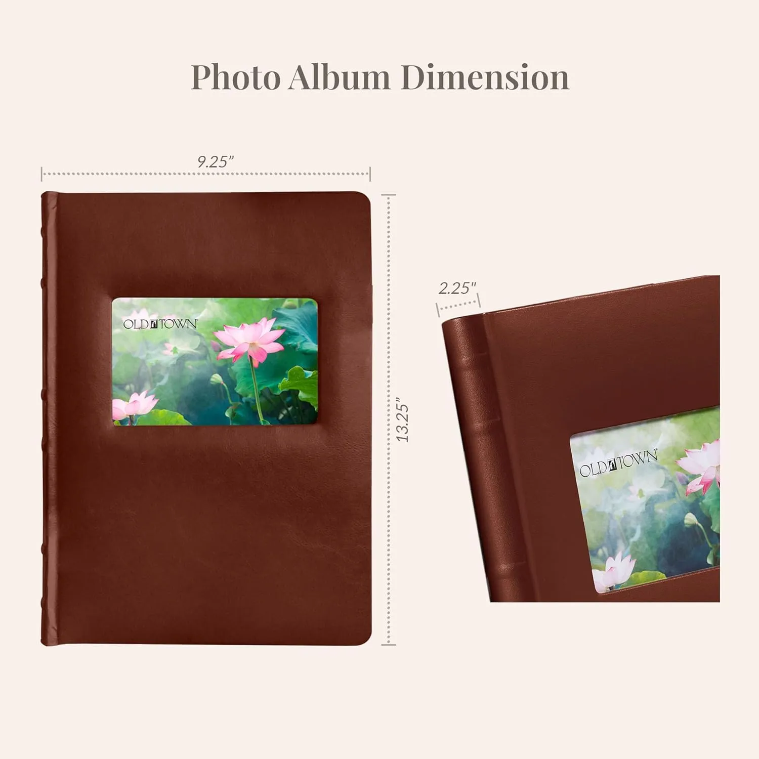 Old Town 2-Pack Bonded Leather Photo Albums, Photo Album 5x7 & 4x6 Slots, Brown