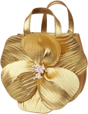 Orchid Flower Purse for Women Floral Evening Clutch Mini Tote Wedding Purse with Chain Vacation