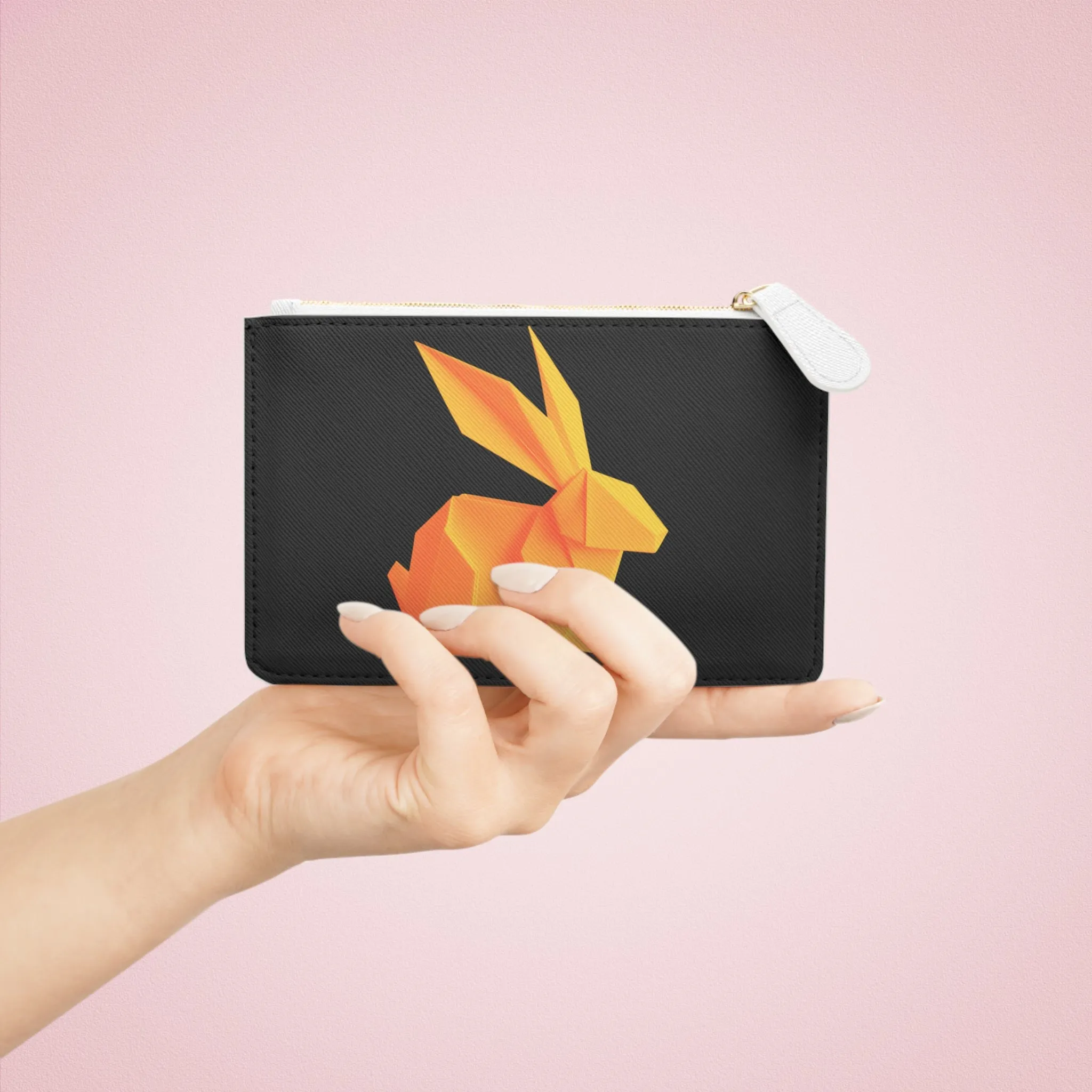 Origami Orange Bunny Mini Clutch Bag