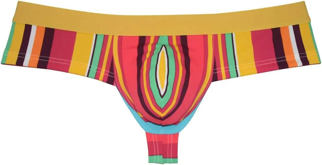 OROCOJUCO Men's Brazilain Bikini Boxers Thong Underwear Guys Hipster Swim Tangas 1/3 Back Coverage Trunks