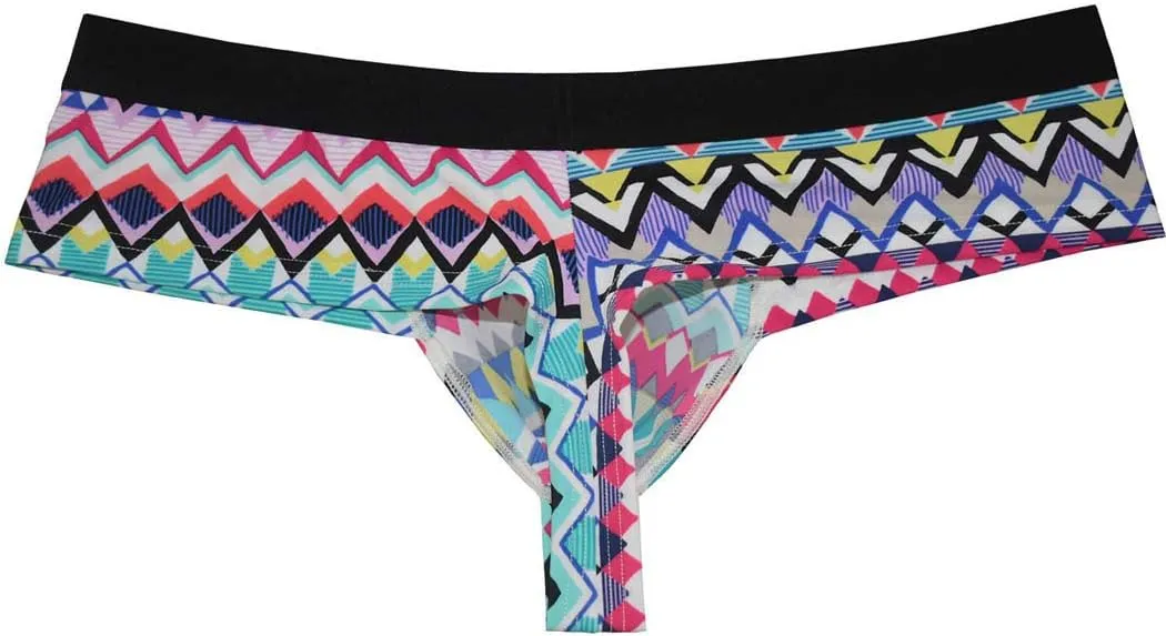 OROCOJUCO Men's Brazilain Bikini Boxers Thong Underwear Guys Hipster Swim Tangas 1/3 Back Coverage Trunks