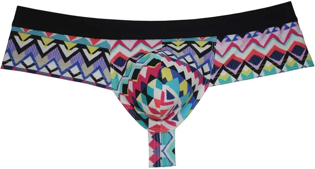 OROCOJUCO Men's Brazilain Bikini Boxers Thong Underwear Guys Hipster Swim Tangas 1/3 Back Coverage Trunks