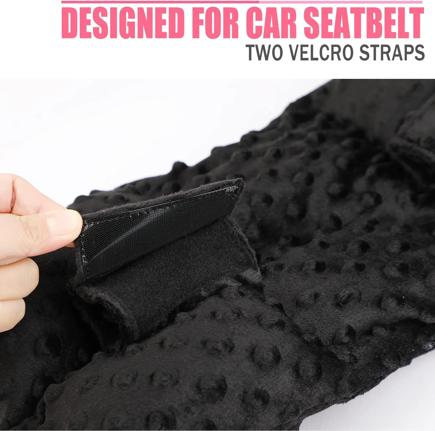 Ostomy Seatbelt Pillow, Ostomy Driving Protector, Stoma Shiled Ileostomy Urostomy Riding Guard, No Squeezing, Ostomate Must Have Supplies, Minky Dot Black