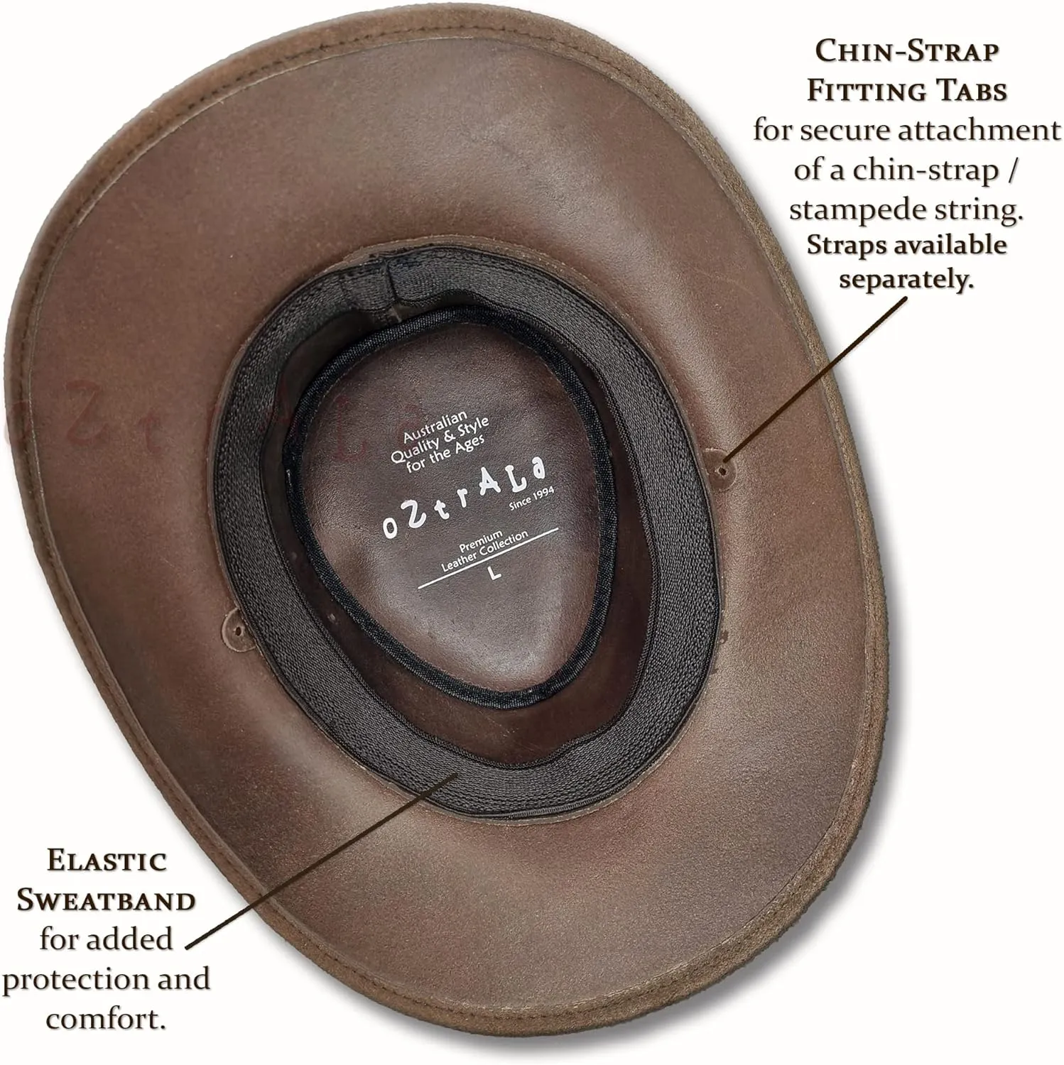 Oztrala Hat Suede Leather Cowboy Men Women Australian Outback Western Aussie Black Brown HL32 Flinders