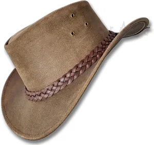 Oztrala Oiled Leather Hat Australian Outback Aussie Western Cowboy Mens Womens Kids Black Brown WO HL11 US