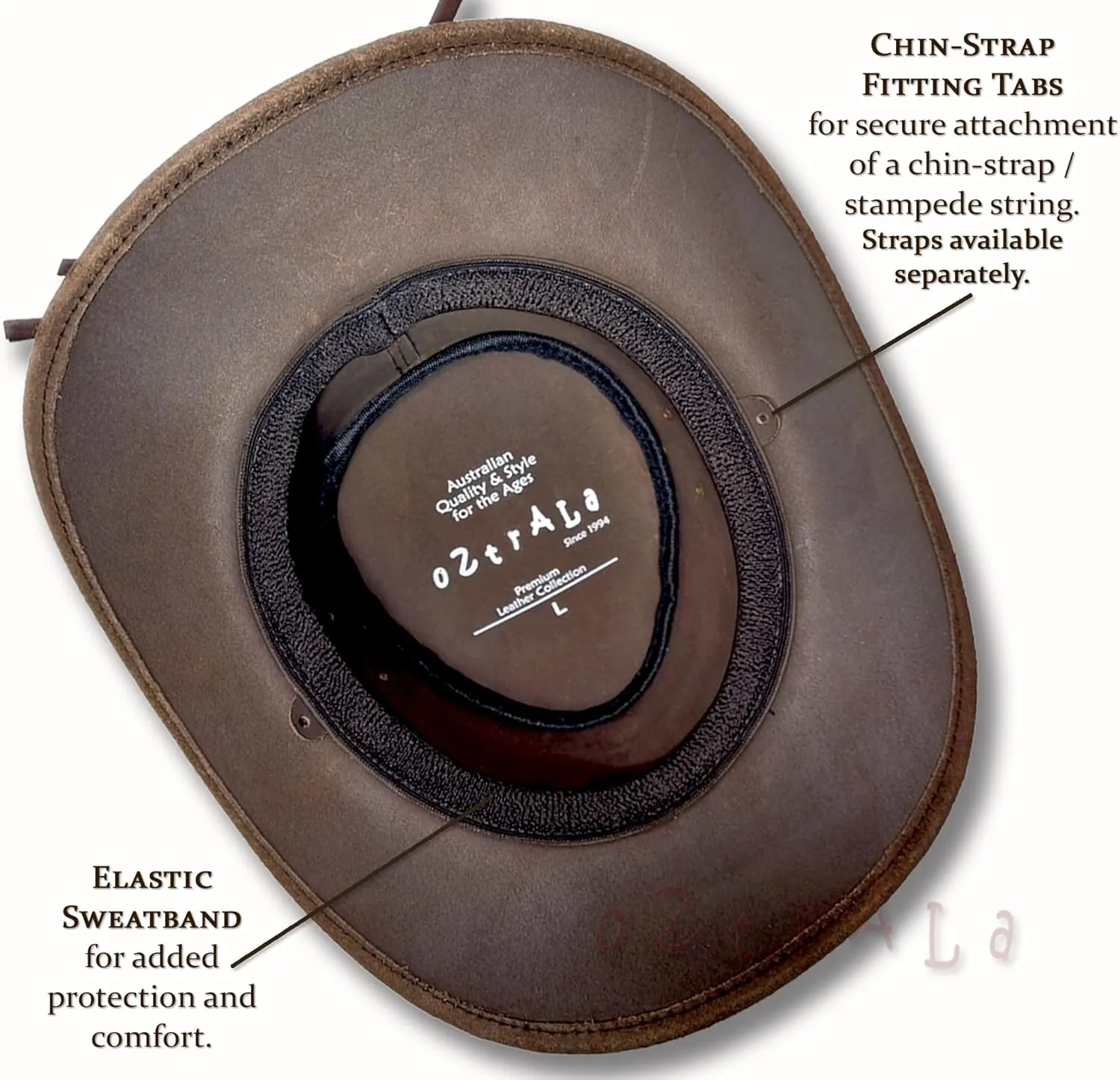 Oztrala Oiled Leather Hat Australian Outback Aussie Western Cowboy Mens Womens Kids Black Brown WO HL11 US