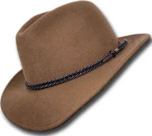 Oztrala Outback Fedora Australian Wool Felt HAT HW02 Mens Women Kids Leather Band Cowboy Western US