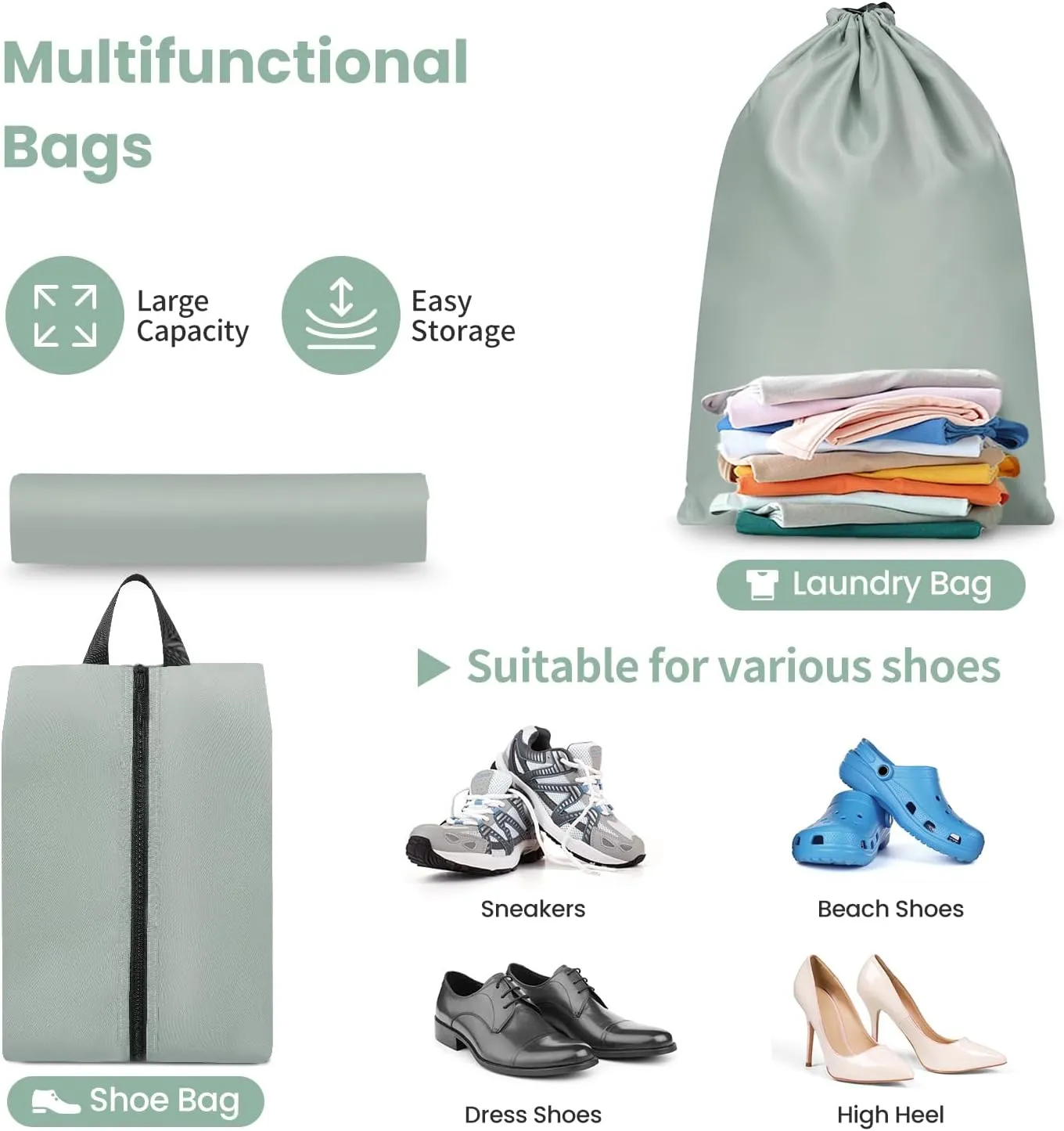 Packing Cubes for Travel |10 Set Matcha |Durable Luggage Organizer 4 Size(Extra Large, Large, Medium, Small),Comprehensive Cubes for Toiletry,Underwear, Shoe,Travel Essentials,Efficient Women Gifts