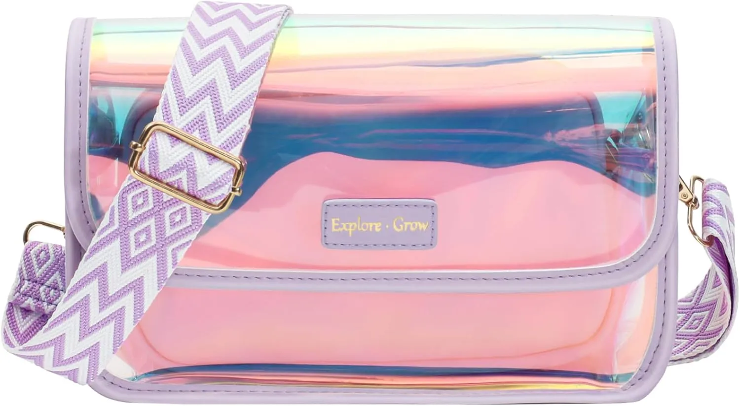 PACKISM Cute Y2K Purse - Holographic Crossbody Bag Iridescent Shoulder Clutch Handbag for Women for Concerts Festivals
